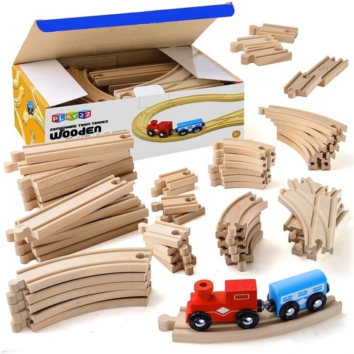 Wooden train track set - wooden, 18