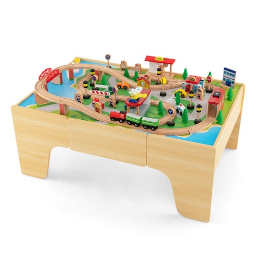 Kids wooden train - kids, table