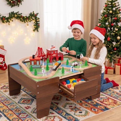 Wooden train table - train,