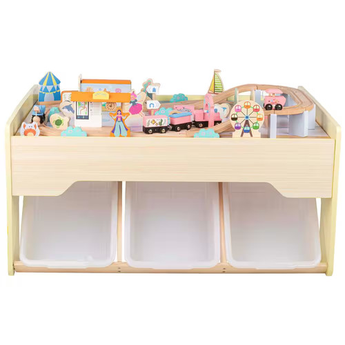 63pc wooden train set - 63pc,