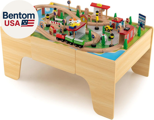 Piece wooden train table - wooden,