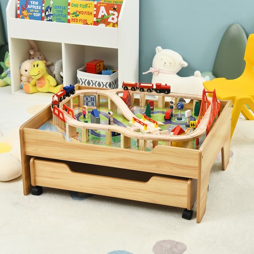 Wooden train track railway - track, set